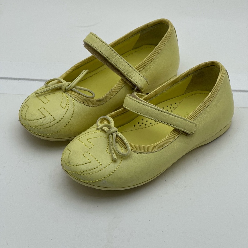 Kids Yellow Ballet Flats Gucci size 24 good condition